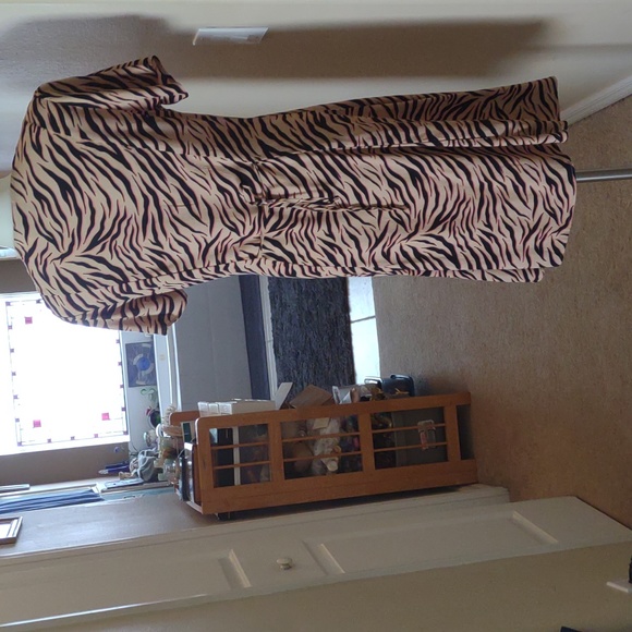 Catwalk closet BNWOT zebra print dress size xs w/ buttons & tie at back - Picture 4 of 10